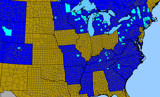 The range of Lathyrus sylvestris